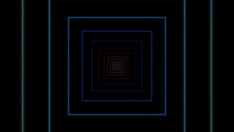 Abstract Square Tunnel Animation Futuristic