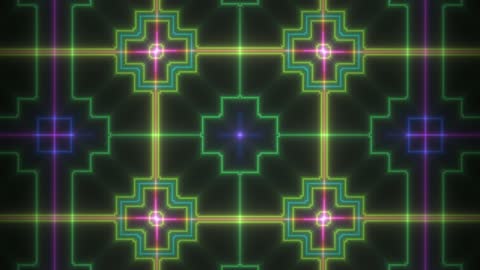 Bismuth Crystal Lattice Neon Fractal