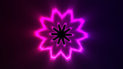 Circular Neon Audio Spectrum Visualization