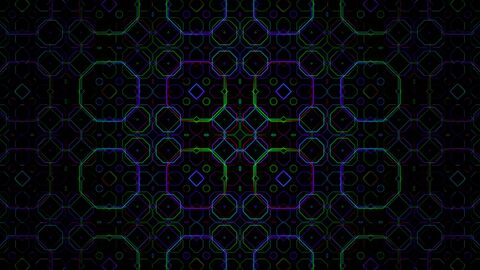 Cybernetic Blue Octagon Fractal Background