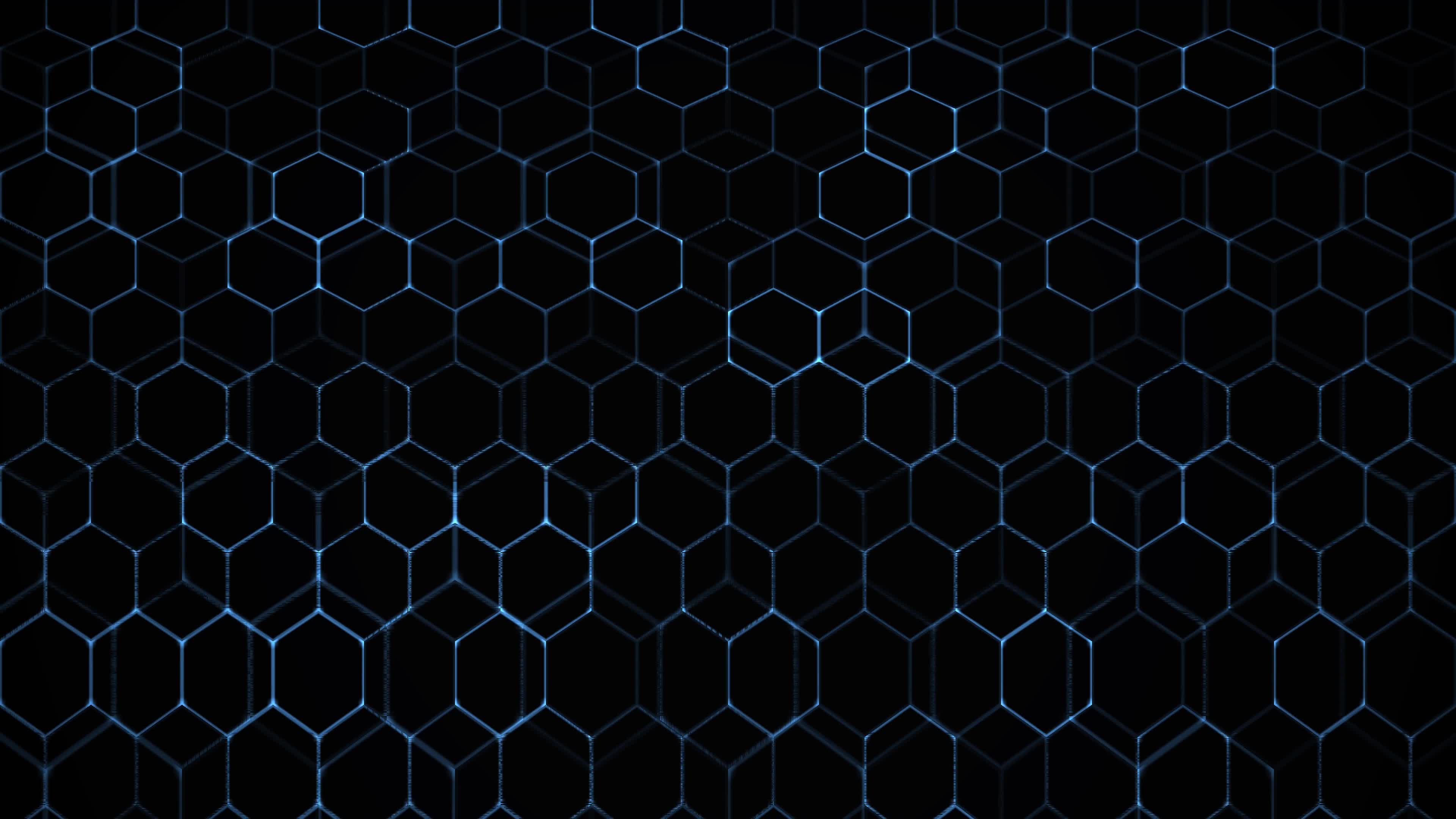 Dark 3D Hexagonal Wireframe Background