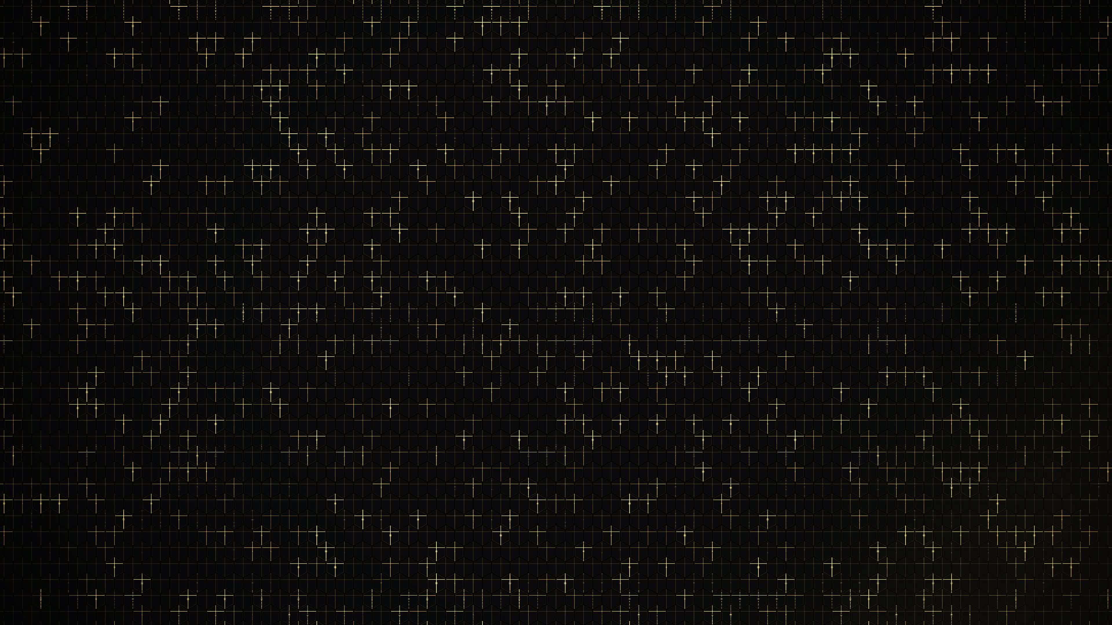 Dark Golden Circuit Hex Grid