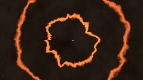 Fiery Aurora Energy Rings Abstract