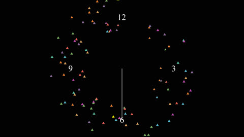 Floating Triangles Clock Abstract Motion