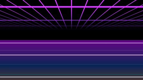 Full Screen Retro Synthwave Grid