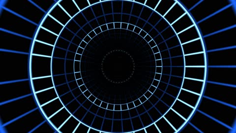 Futuristic Blue Digital Data Tunnel