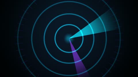 Futuristic Radial Pulse Rings Horizontal