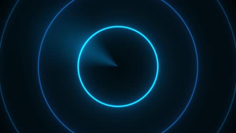 Geometric Neon Pulse Radar Horizontal