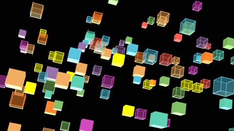 Glowing Spinning Tornado of Cubes