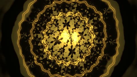 Golden Fractal Gear Mandala Horizontal