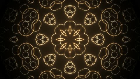 Golden Kaleidoscope Mirror Fractal Background