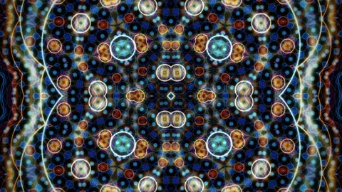 Kinetic Neon Blue Fractal Synchronized