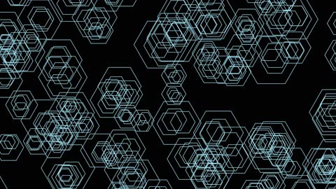 Layered Hexagon Motion in Blue