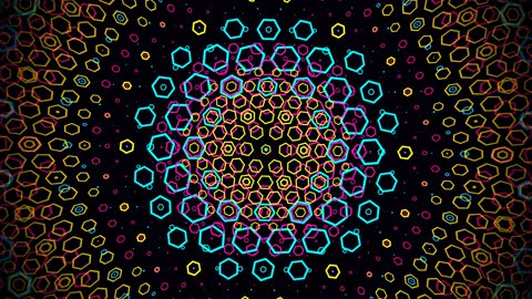 Modern Abstract Hexagonal Wavefront Mesh