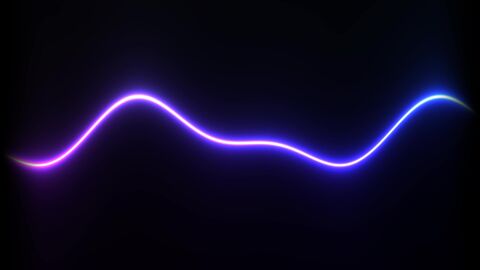 Rainbow Neon Glitch Waves Abstract