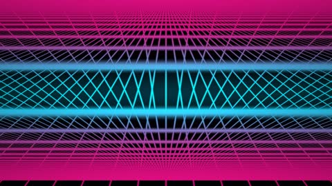 Retro Futuristic Wireframe Grid Overflow