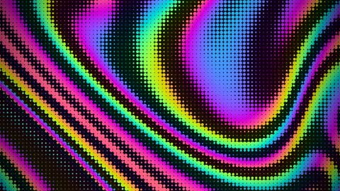 Retro Kinetic Rainbow Halftone Vortex