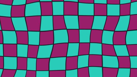 Seamless Looping Wavy Neon Checkerboard
