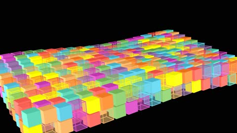 Top View Glowing Cube Wall