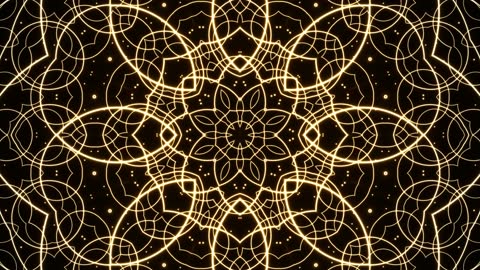 Ultra Vivid Golden Kaleidoscope Fractal