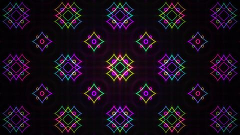 Vibrant Neon Orbiting Rings Abstract