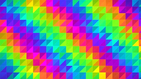 Vibrant Rainbow Polygonal Mosaic Horizontal