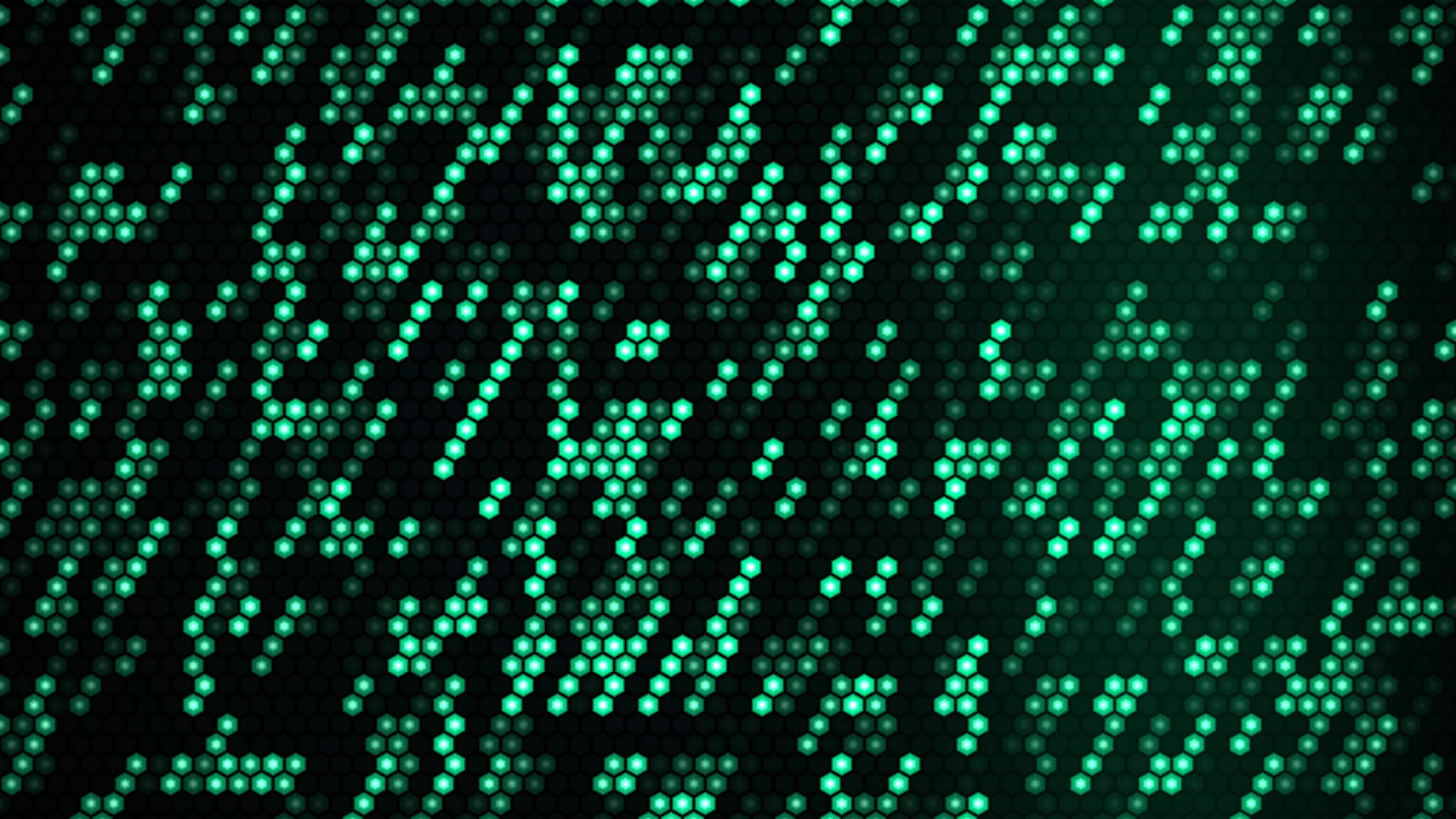 Vivid Bioluminescent Moss Hex Grid