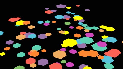 Vortex of Spinning Colorful Hexagons